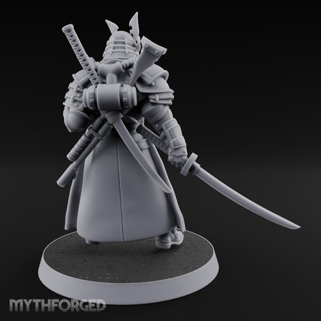 Katana Drawn Advancing Shogunate Lieutenant Miniature for Dungeons and Dragons, Pathfinder or other TTRPGs