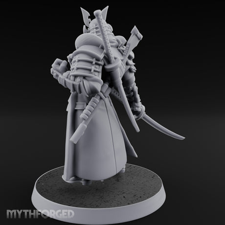 Katana Drawn Advancing Shogunate Lieutenant Miniature for Dungeons and Dragons, Pathfinder or other TTRPGs