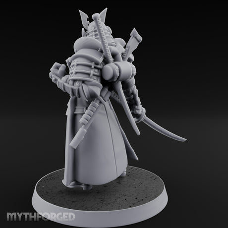 Katana Drawn Advancing Shogunate Lieutenant Miniature for Dungeons and Dragons, Pathfinder or other TTRPGs