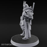 Katana Drawn Advancing Shogunate Lieutenant Miniature for Dungeons and Dragons, Pathfinder or other TTRPGs