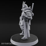 Katana Drawn Advancing Shogunate Lieutenant Miniature for Dungeons and Dragons, Pathfinder or other TTRPGs