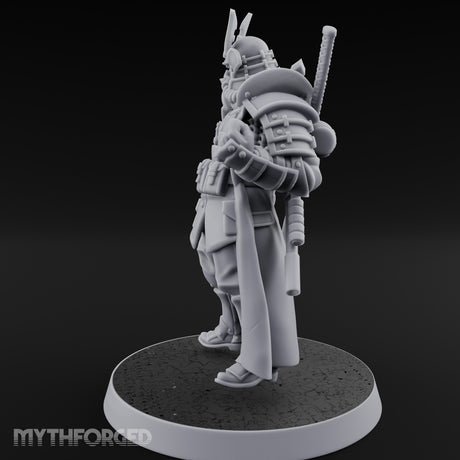 Katana Drawn Advancing Shogunate Lieutenant Miniature for Dungeons and Dragons, Pathfinder or other TTRPGs