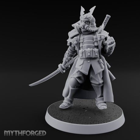Katana Drawn Advancing Shogunate Lieutenant Miniature for Dungeons and Dragons, Pathfinder or other TTRPGs