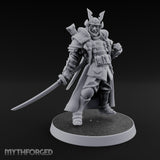 Katana Drawn Advancing Shogunate Lieutenant Miniature for Dungeons and Dragons, Pathfinder or other TTRPGs