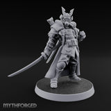 Katana Drawn Advancing Shogunate Lieutenant Miniature for Dungeons and Dragons, Pathfinder or other TTRPGs
