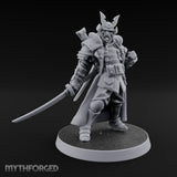 Katana Drawn Advancing Shogunate Lieutenant Miniature for Dungeons and Dragons, Pathfinder or other TTRPGs