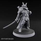 Katana Drawn Advancing Shogunate Lieutenant Miniature for Dungeons and Dragons, Pathfinder or other TTRPGs