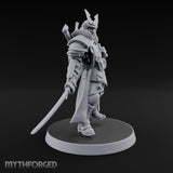 Katana Drawn Advancing Shogunate Lieutenant Miniature for Dungeons and Dragons, Pathfinder or other TTRPGs
