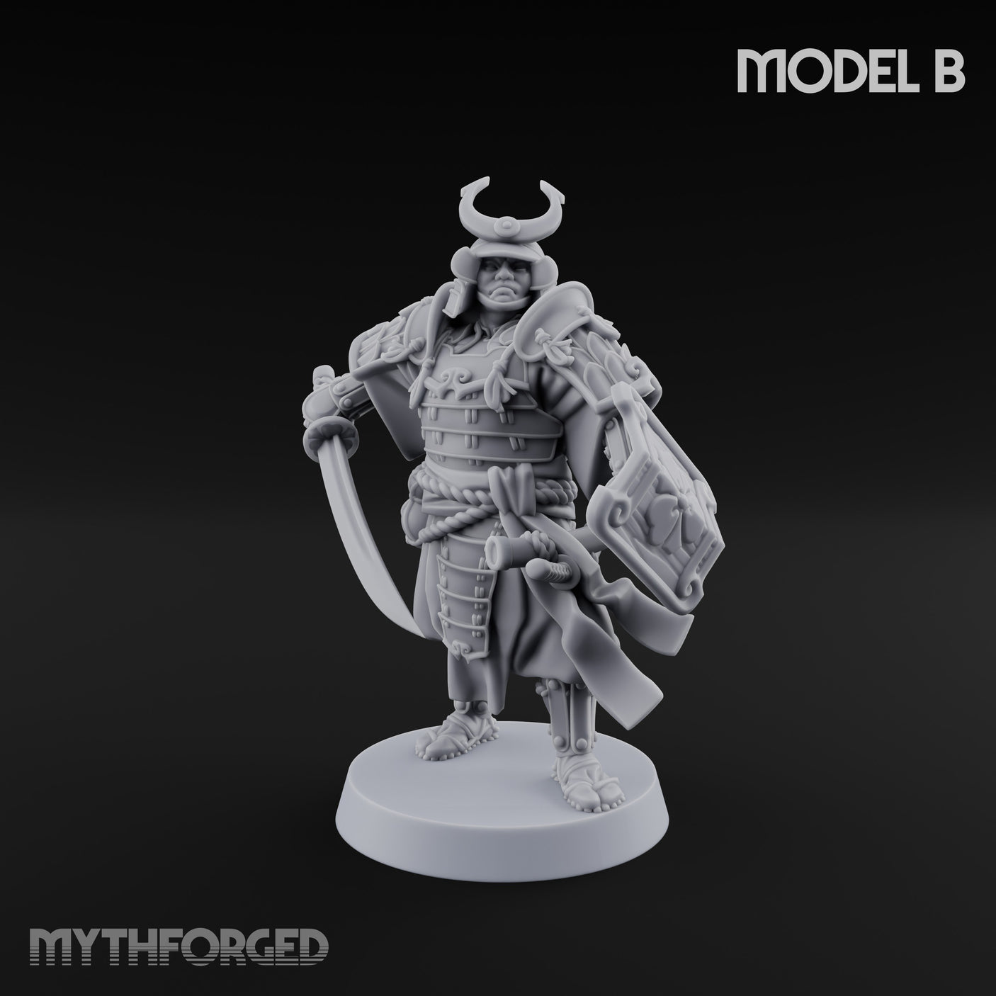 Katana Swinging Samurai Warrior B Miniature for Dungeons and Dragons, Pathfinder or other TTRPGs