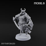 Katana Swinging Samurai Warrior B Miniature for Dungeons and Dragons, Pathfinder or other TTRPGs