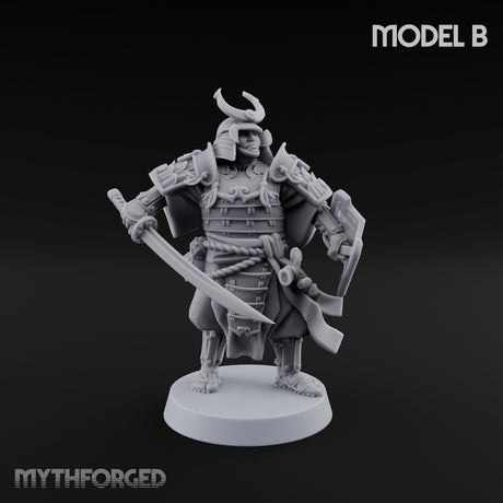 Katana Swinging Samurai Warrior B Miniature for Dungeons and Dragons, Pathfinder or other TTRPGs
