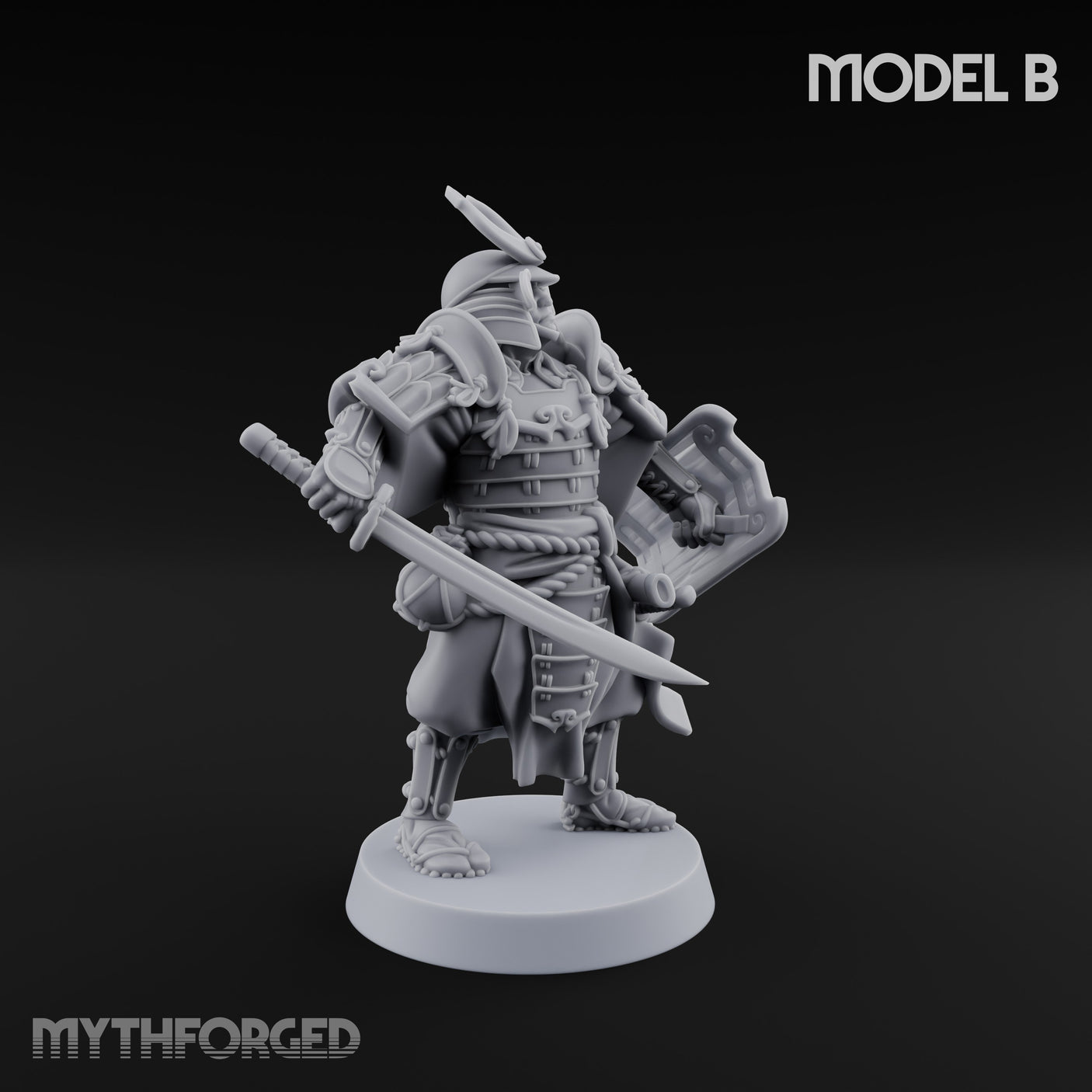 Katana Swinging Samurai Warrior B Miniature for Dungeons and Dragons, Pathfinder or other TTRPGs