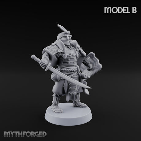 Katana Swinging Samurai Warrior B Miniature for Dungeons and Dragons, Pathfinder or other TTRPGs