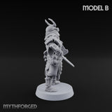 Katana Swinging Samurai Warrior B Miniature for Dungeons and Dragons, Pathfinder or other TTRPGs
