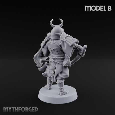 Katana Swinging Samurai Warrior B Miniature for Dungeons and Dragons, Pathfinder or other TTRPGs