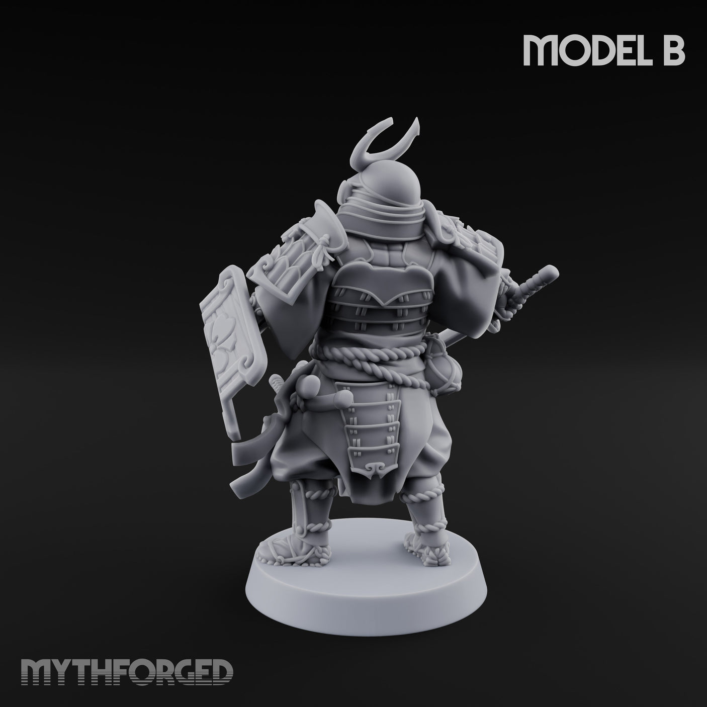 Katana Swinging Samurai Warrior B Miniature for Dungeons and Dragons, Pathfinder or other TTRPGs
