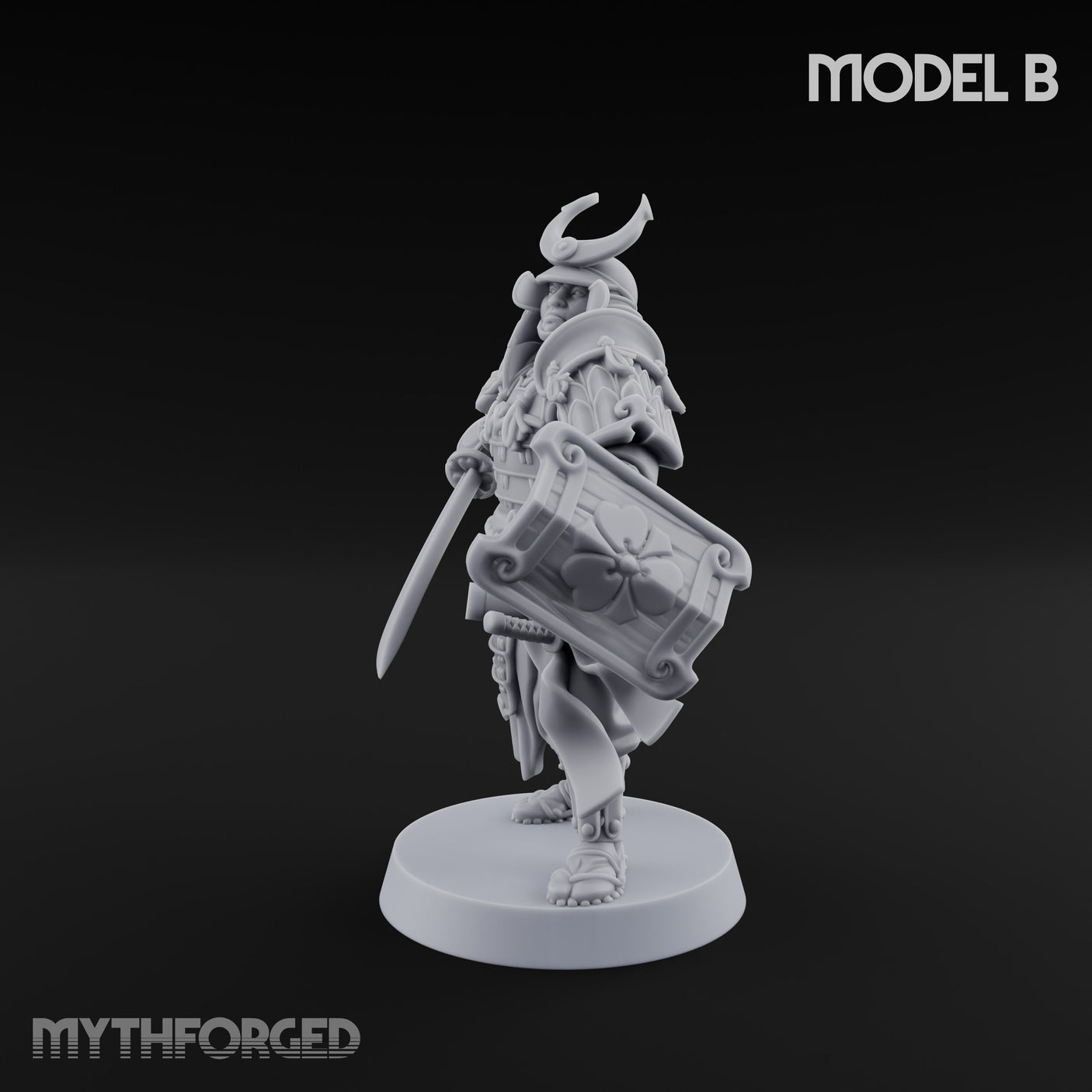 Katana Swinging Samurai Warrior B Miniature for Dungeons and Dragons, Pathfinder or other TTRPGs