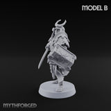 Katana Swinging Samurai Warrior B Miniature for Dungeons and Dragons, Pathfinder or other TTRPGs