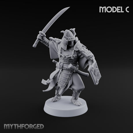 Katana Swinging Samurai Warrior C Miniature for Dungeons and Dragons, Pathfinder or other TTRPGs