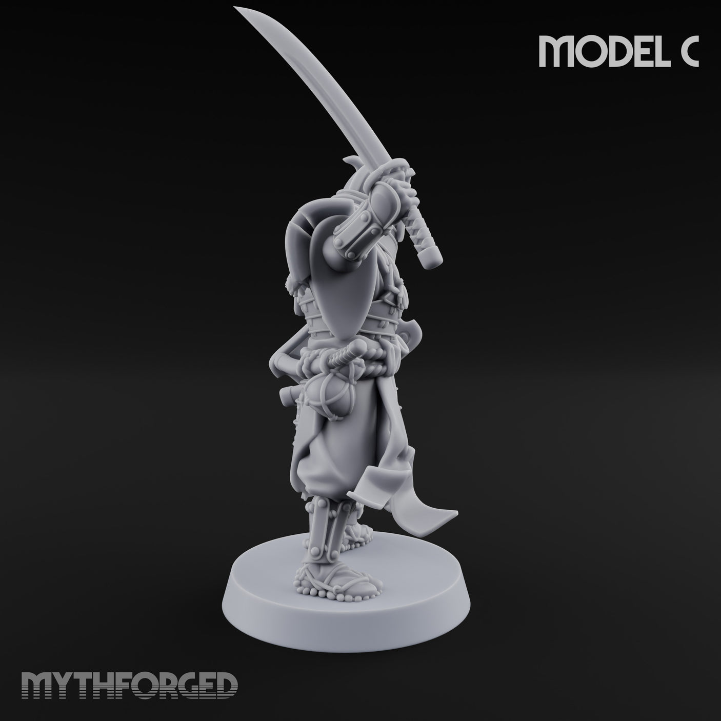 Katana Swinging Samurai Warrior C Miniature for Dungeons and Dragons, Pathfinder or other TTRPGs