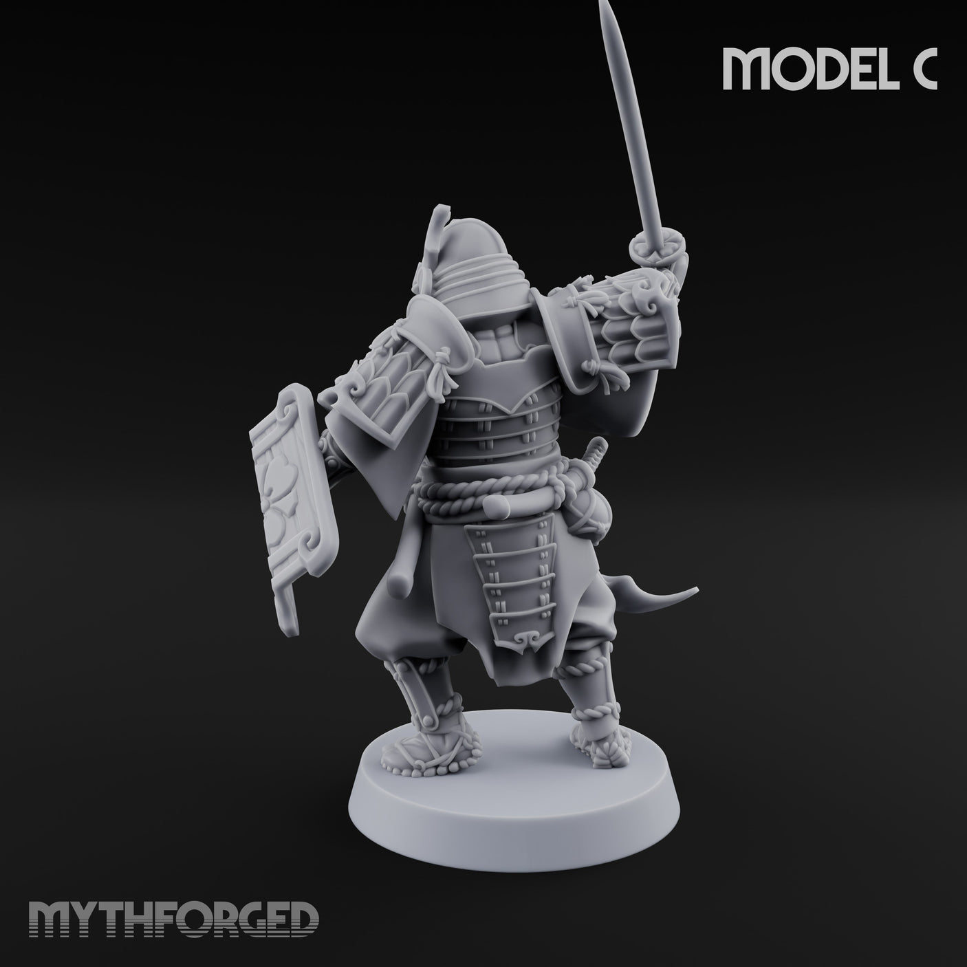Katana Swinging Samurai Warrior C Miniature for Dungeons and Dragons, Pathfinder or other TTRPGs