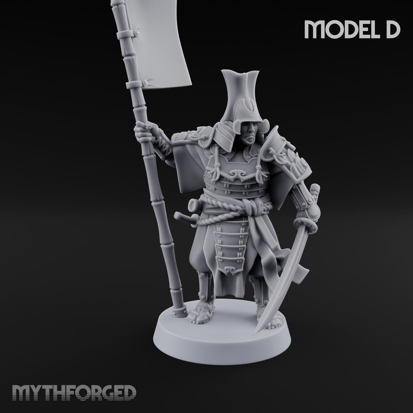 Katana Swinging Samurai Warrior D Miniature for Dungeons and Dragons, Pathfinder or other TTRPGs