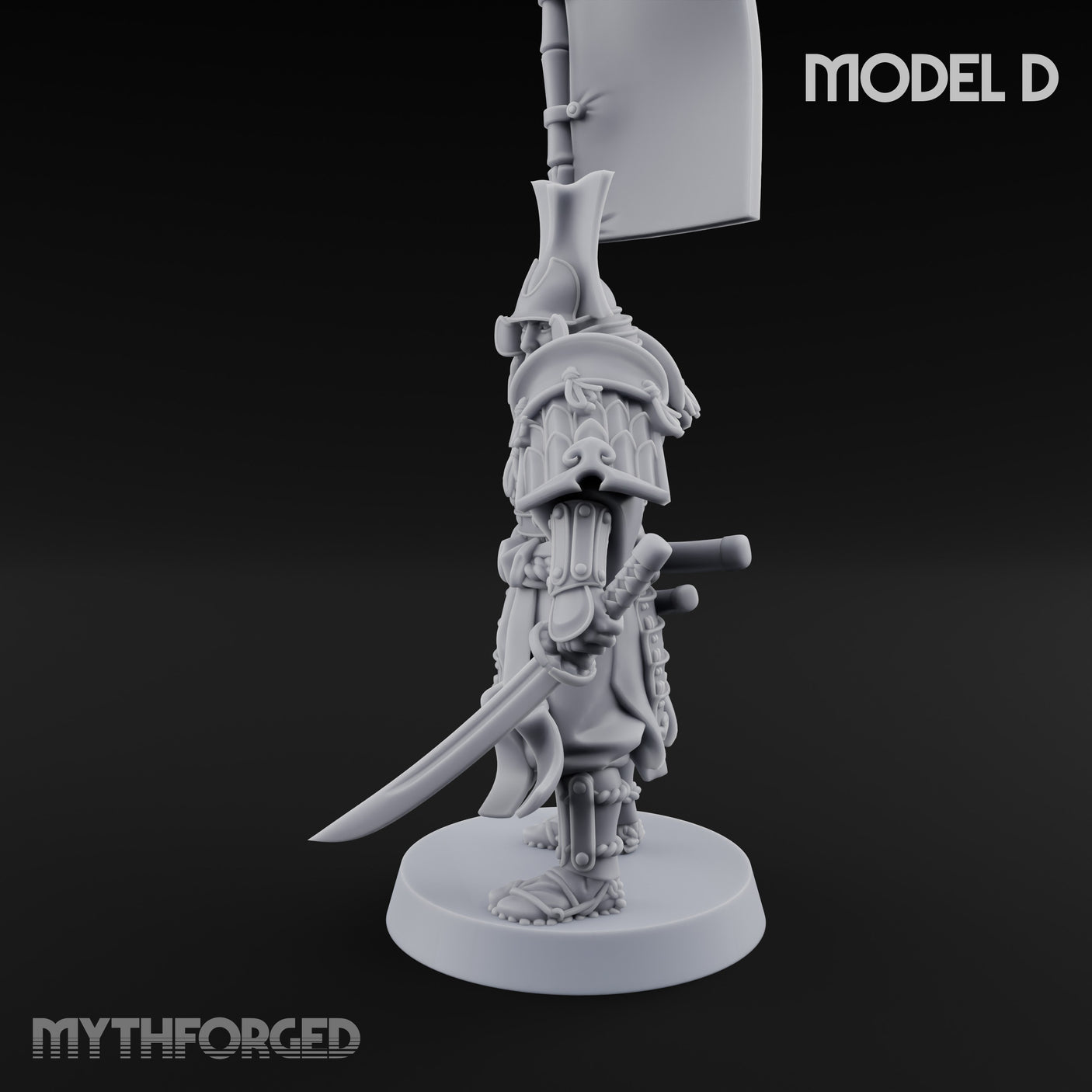 Katana Swinging Samurai Warrior D Miniature for Dungeons and Dragons, Pathfinder or other TTRPGs