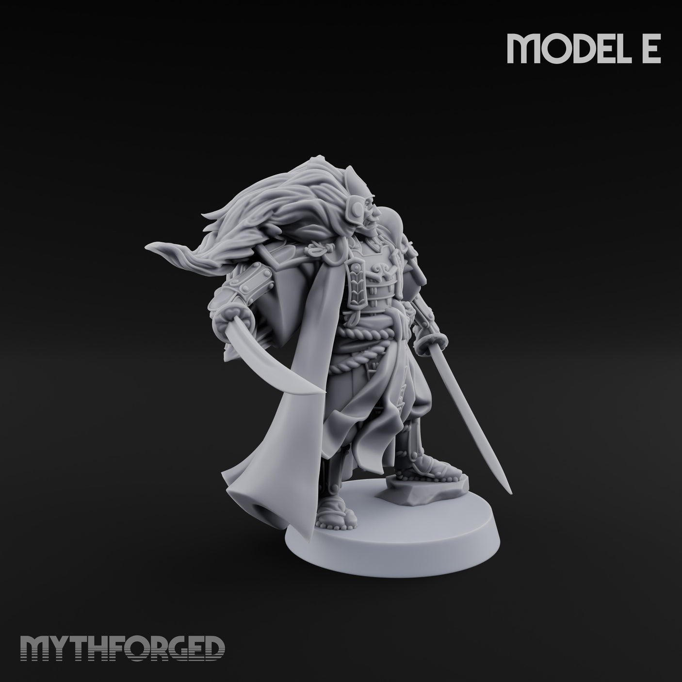 Katana Swinging Samurai Warrior E Miniature for Dungeons and Dragons, Pathfinder or other TTRPGs