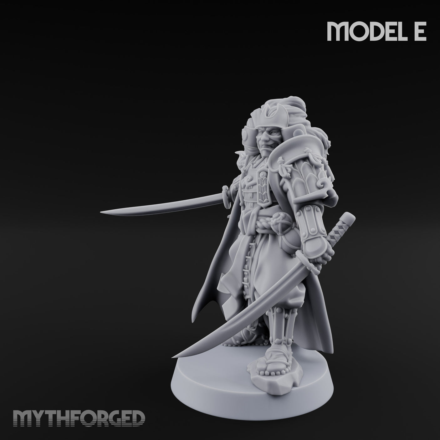 Katana Swinging Samurai Warrior E Miniature for Dungeons and Dragons, Pathfinder or other TTRPGs