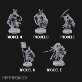 Katana Swinging Samurai Warriors Miniature for Dungeons and Dragons, Pathfinder or other TTRPGs