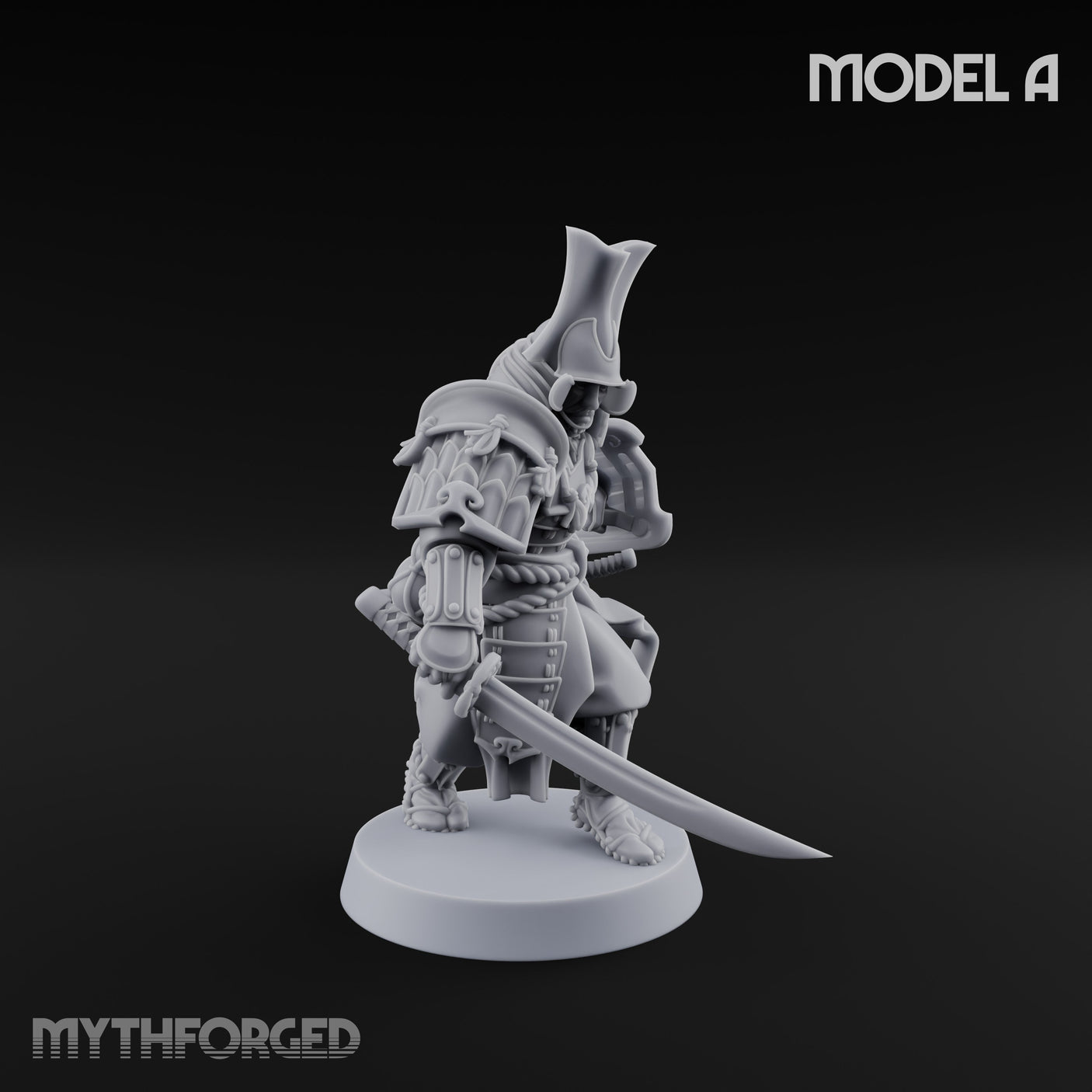 Katana Swinging Samurai Warriors Miniature for Dungeons and Dragons, Pathfinder or other TTRPGs