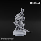 Katana Swinging Samurai Warriors Miniature for Dungeons and Dragons, Pathfinder or other TTRPGs