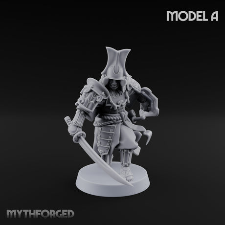 Katana Swinging Samurai Warriors Miniature for Dungeons and Dragons, Pathfinder or other TTRPGs