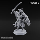 Katana Swinging Samurai Warriors Miniature for Dungeons and Dragons, Pathfinder or other TTRPGs
