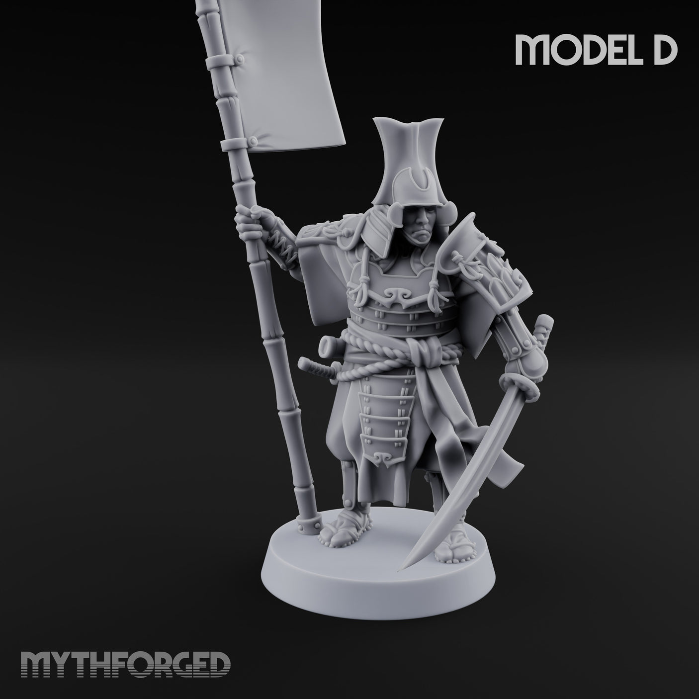 Katana Swinging Samurai Warriors Miniature for Dungeons and Dragons, Pathfinder or other TTRPGs