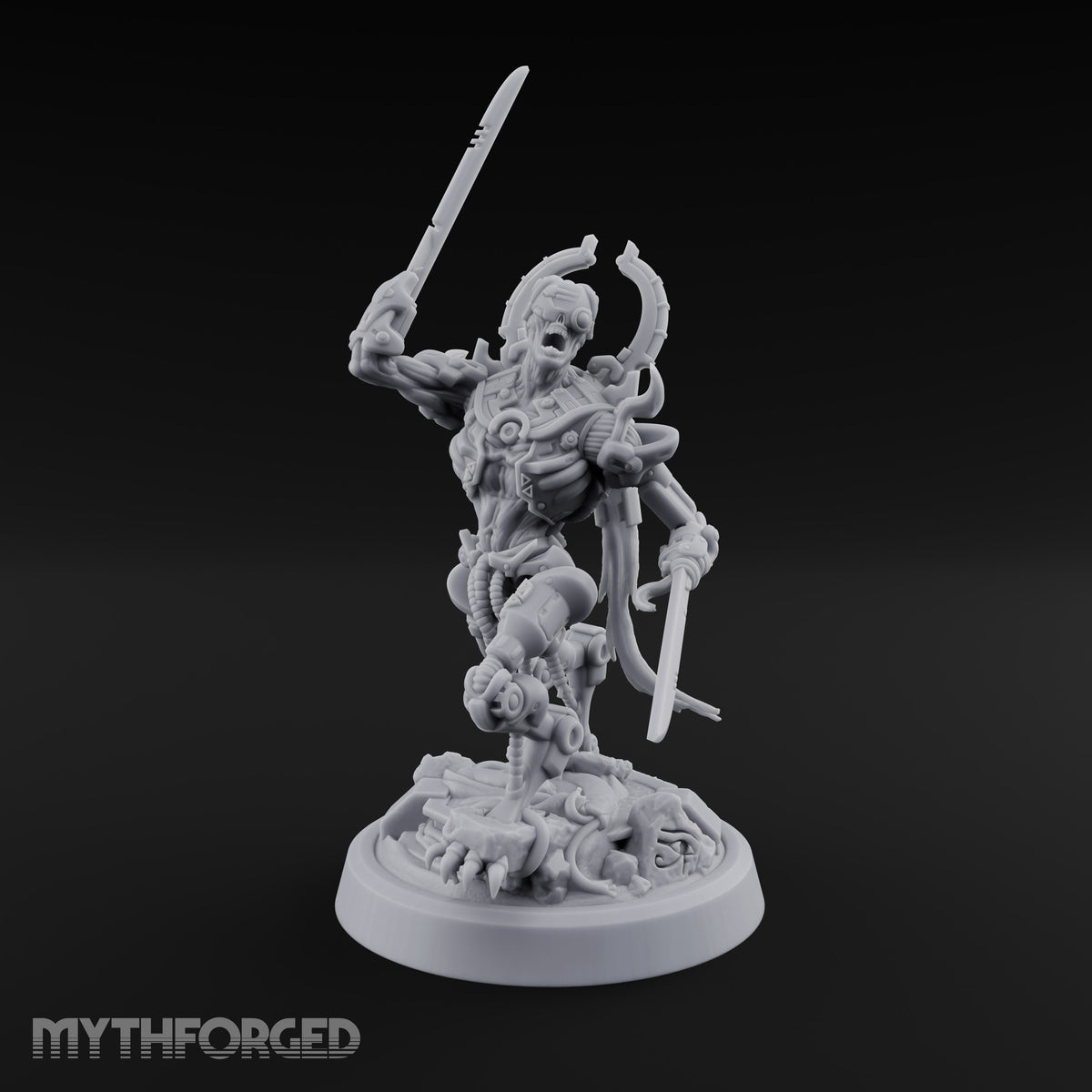 Crescent Crown, Wires Exposed Mummy Cybernetic Blade Warrior A