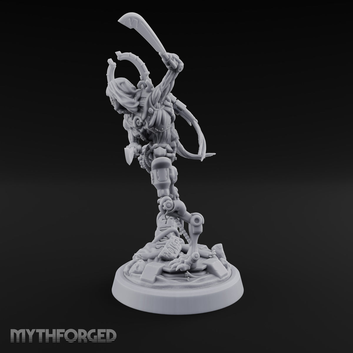Crescent Crown, Wires Exposed Mummy Cybernetic Blade Warrior B