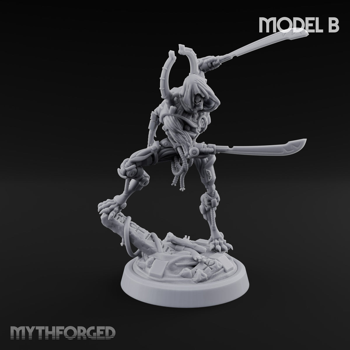 Crescent Crown, Wires Exposed Mummy Cybernetic Blade Warrior B