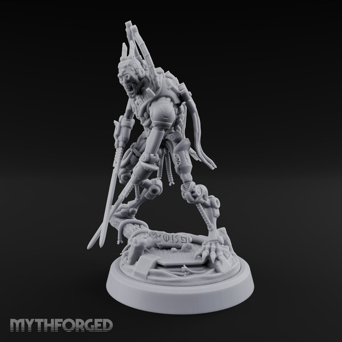 Crescent Crown, Wires Exposed Mummy Cybernetic Blade Warrior C