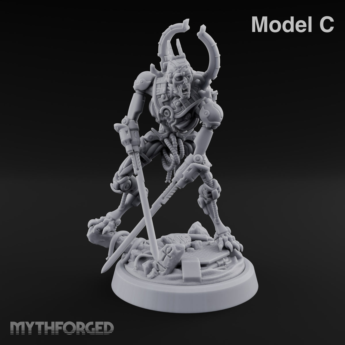 Crescent Crown, Wires Exposed Mummy Cybernetic Blade Warrior C
