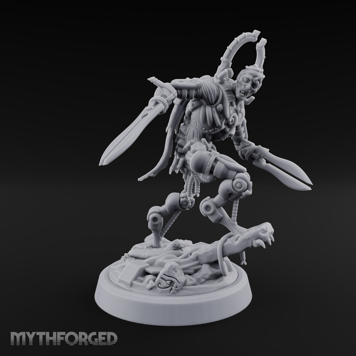 Crescent Crown, Wires Exposed Mummy Cybernetic Blade Warrior D