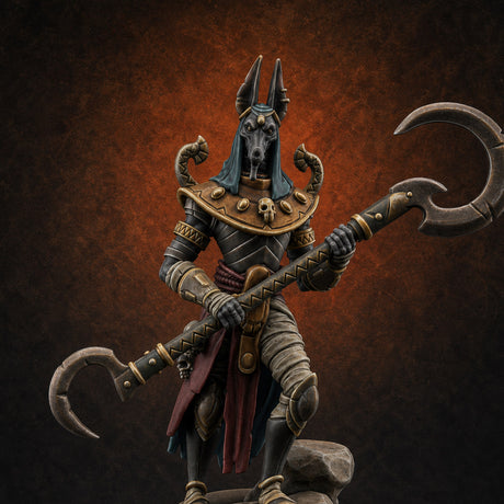 Khopesh Wielding Avatar of Anubis — painted concept preview (miniature supplied unpainted)