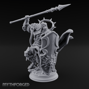 Spear Hoisted High Leonin Warrior Miniature for Dungeons and Dragons, Pathfinder or other TTRPGs