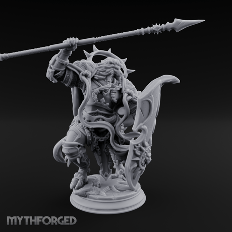 Spear Hoisted High Leonin Warrior Miniature for Dungeons and Dragons, Pathfinder or other TTRPGs