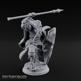 Spear Hoisted High Leonin Warrior Miniature for Dungeons and Dragons, Pathfinder or other TTRPGs