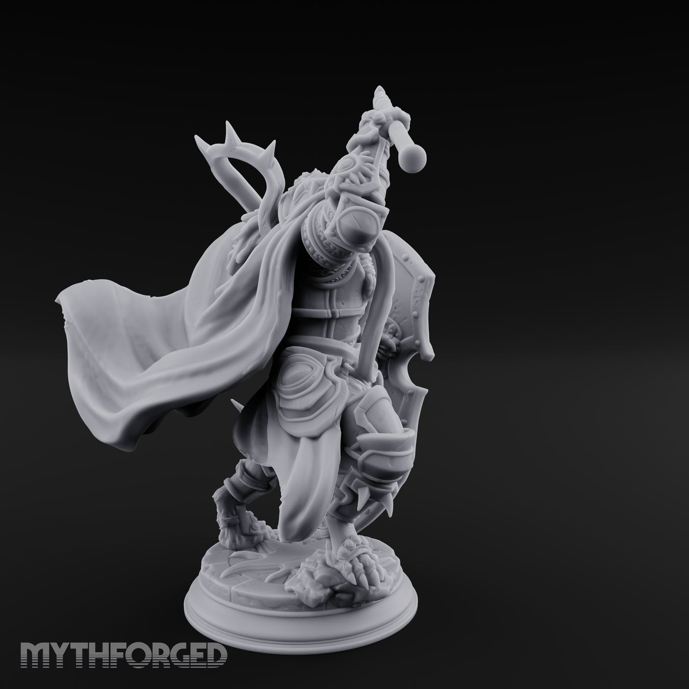 Spear Hoisted High Leonin Warrior Miniature for Dungeons and Dragons, Pathfinder or other TTRPGs