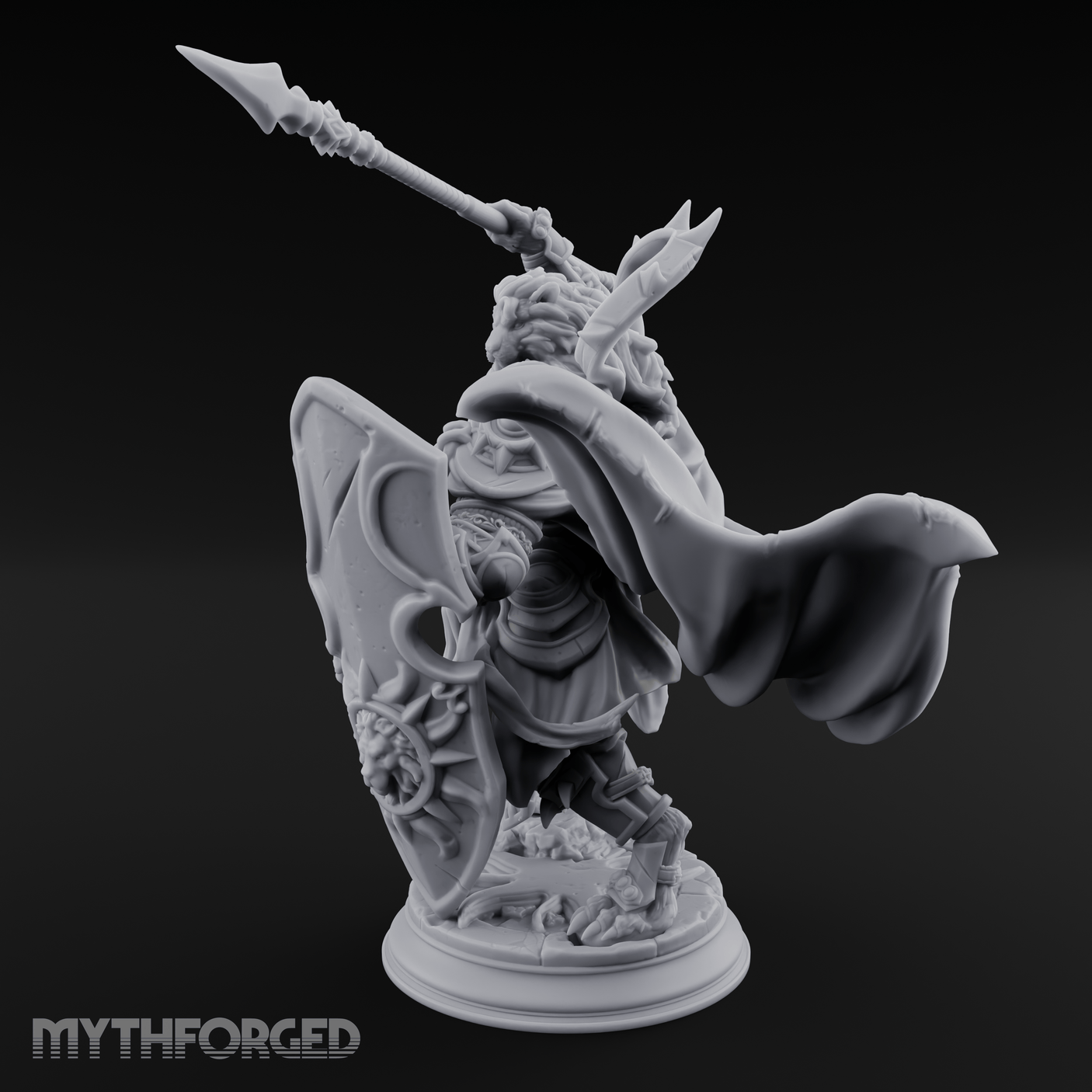 Spear Hoisted High Leonin Warrior Miniature for Dungeons and Dragons, Pathfinder or other TTRPGs