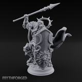 Spear Hoisted High Leonin Warrior Miniature for Dungeons and Dragons, Pathfinder or other TTRPGs