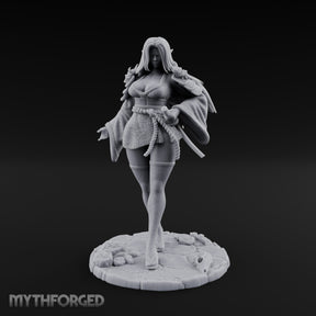 Kimono Flowing Swords Sheathed Human Samurai Miniature for Dungeons and Dragons, Pathfinder or other TTRPGs