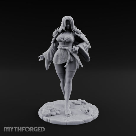 Kimono Flowing Swords Sheathed Human Samurai Miniature for Dungeons and Dragons, Pathfinder or other TTRPGs